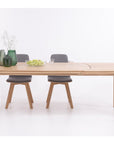 Table de salle à manger à rallonge en bois massif hêtre ou chêne IKONA | KARPIS