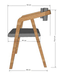 Lot de 2 ou 4 chaises de salle à manger rembourrées en chêne massif Soho | VESKOR