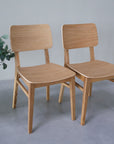 Lot de 2 ou 4 chaises de salle à manger en bois de chêne KODAMA | VESKOR