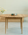 Table de salle à manger ronde à rallonge en bois de chêne MALMO | VESKOR