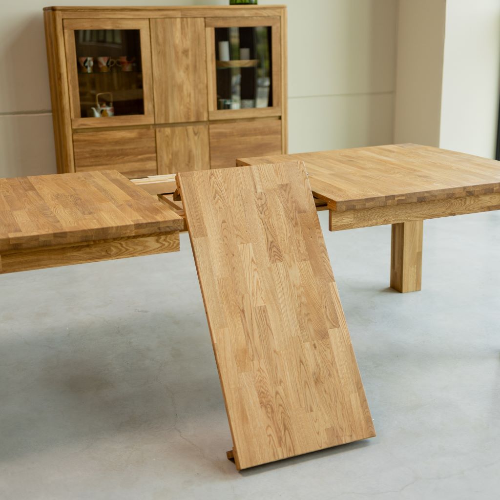 Table de salle à manger rectangulaire extensible en chêne BALDER jusqu'à 5 m | VESKOR