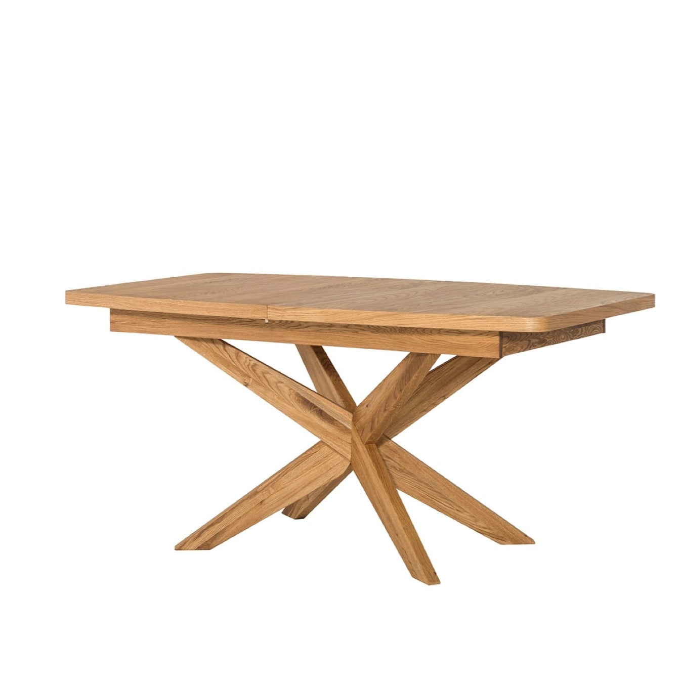 Table à manger à rallonges avec pieds croisés en chêne massif VELLE 39 | LoftStory