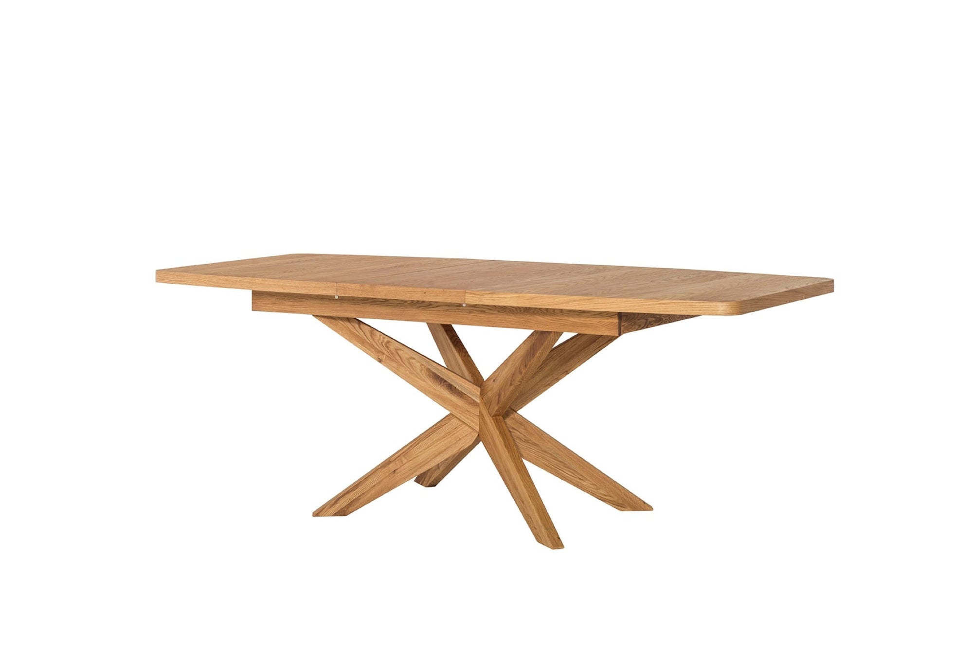 Table à manger à rallonges avec pieds croisés en chêne massif VELLE 39 | LoftStory