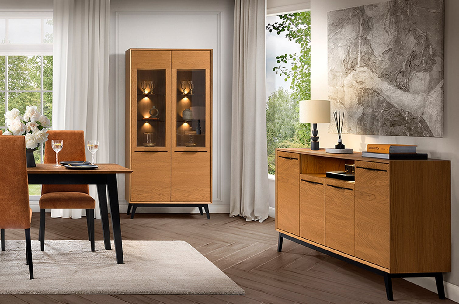 Vitrine en chêne LAZURE 12 | LoftStory